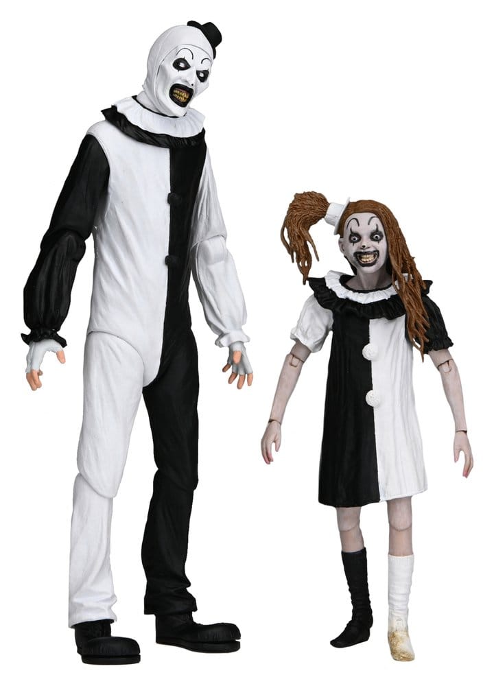 Terrifier 2 2-Pack Action Figures Ultimate Art the Clown & Little Pale Girl frÃ¥n NECA