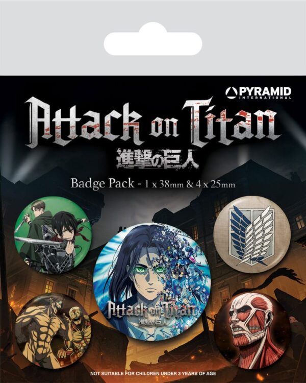 Attack On Titan Pin-Back Buttons 5-Pack