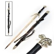 Witcher Silver Sword with Scabbard Steel Replica