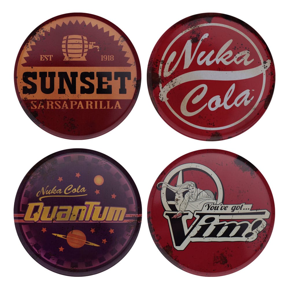 Fallout Coaster 4-Pack Metal Drinks frÃ¥n FaNaTtik