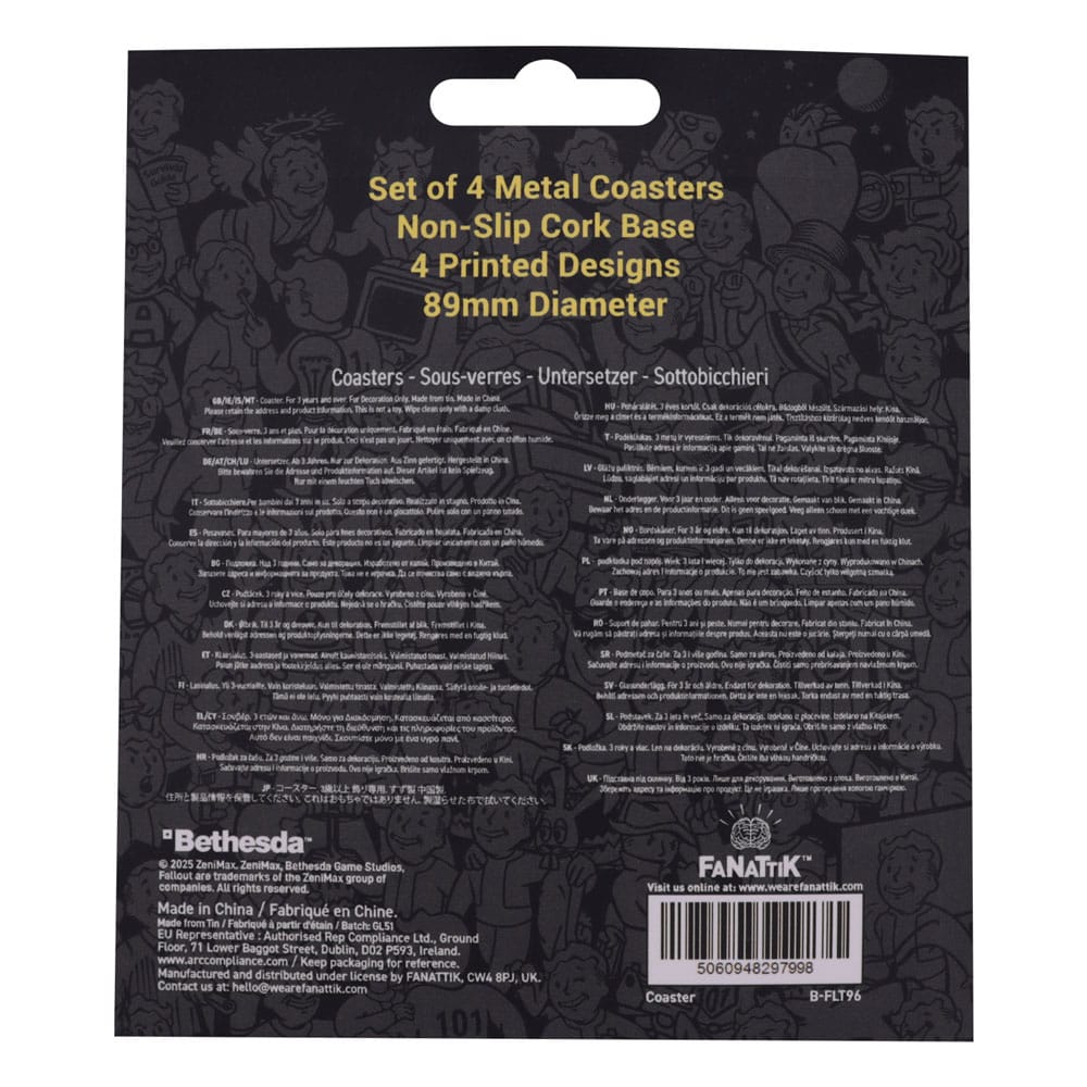 Glasses & Coasters Fallout Coaster 4-Pack Metal Drinks från FaNaTtik