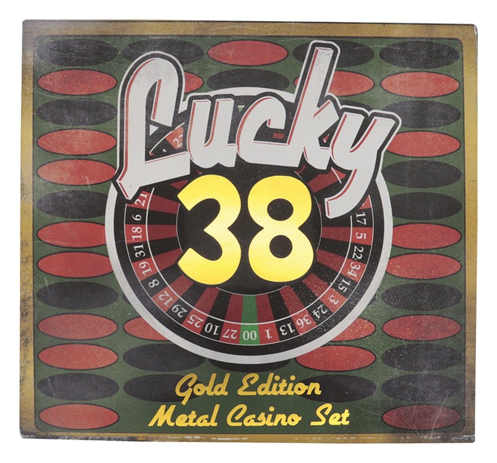 Replicas: down-scaled Fallout: New Vegas Replica Lucky 38 Imitation Gold Casino Set Limited Edition från FaNaTtik