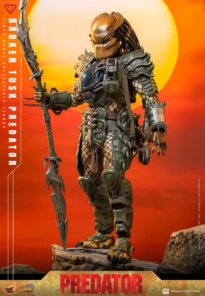 Action figures: 30 cm Alien vs. Predator Comic Masterpiece Action Figure 1/6 Broken Tusk Predator från Hot Toys