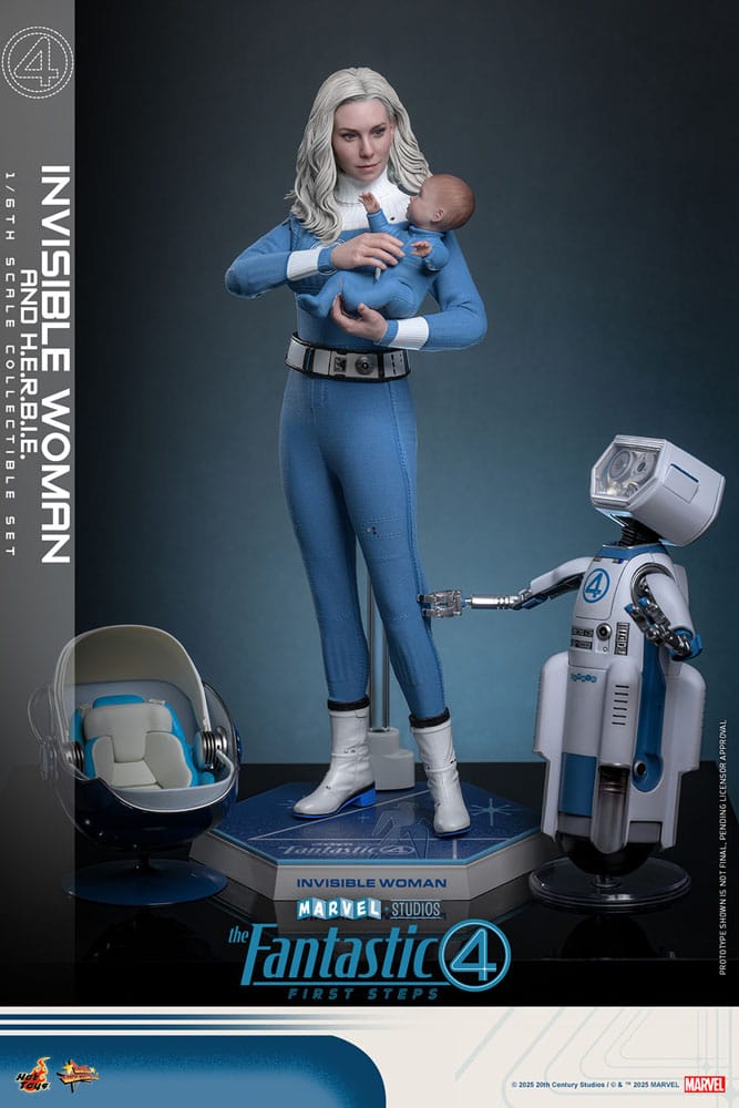 Action figures The Fantastic Four: First Steps Movie Masterpiece Action Figure 2-Pack 1/6 Invisible Woman & H.E.R.B.I.E. från Hot Toys