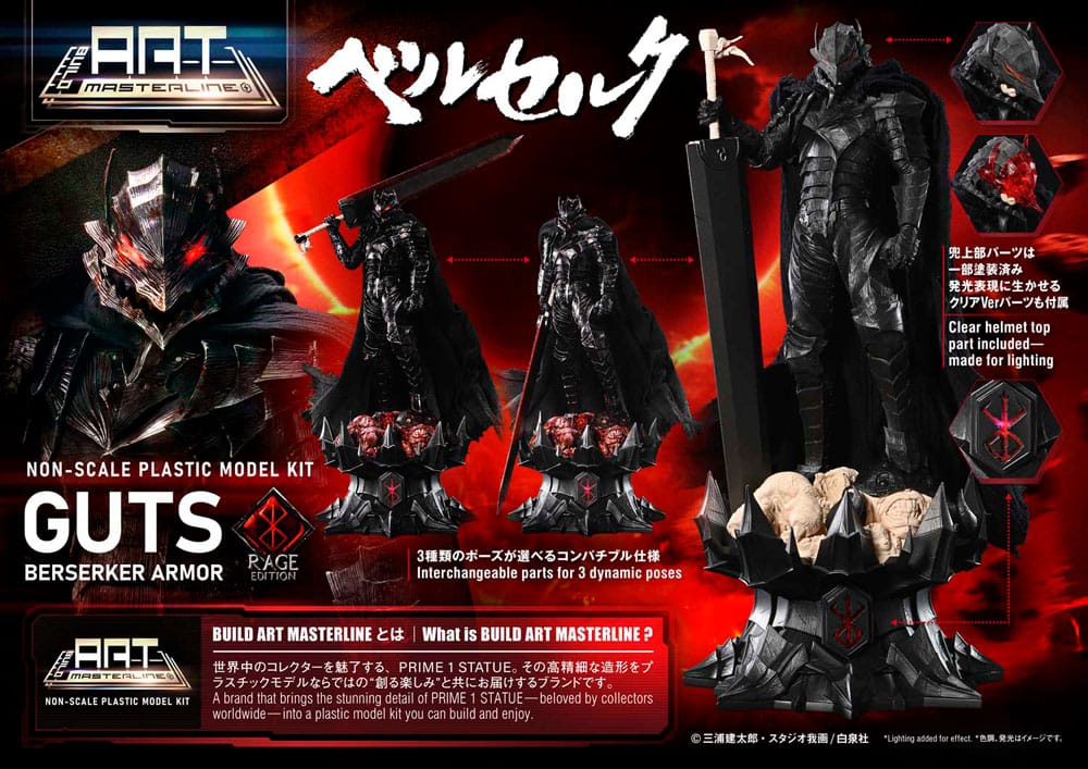 Berserk Plastic Build Art Masterline Model Kit Guts Berserker Armor Rage från Prime 1 Studio