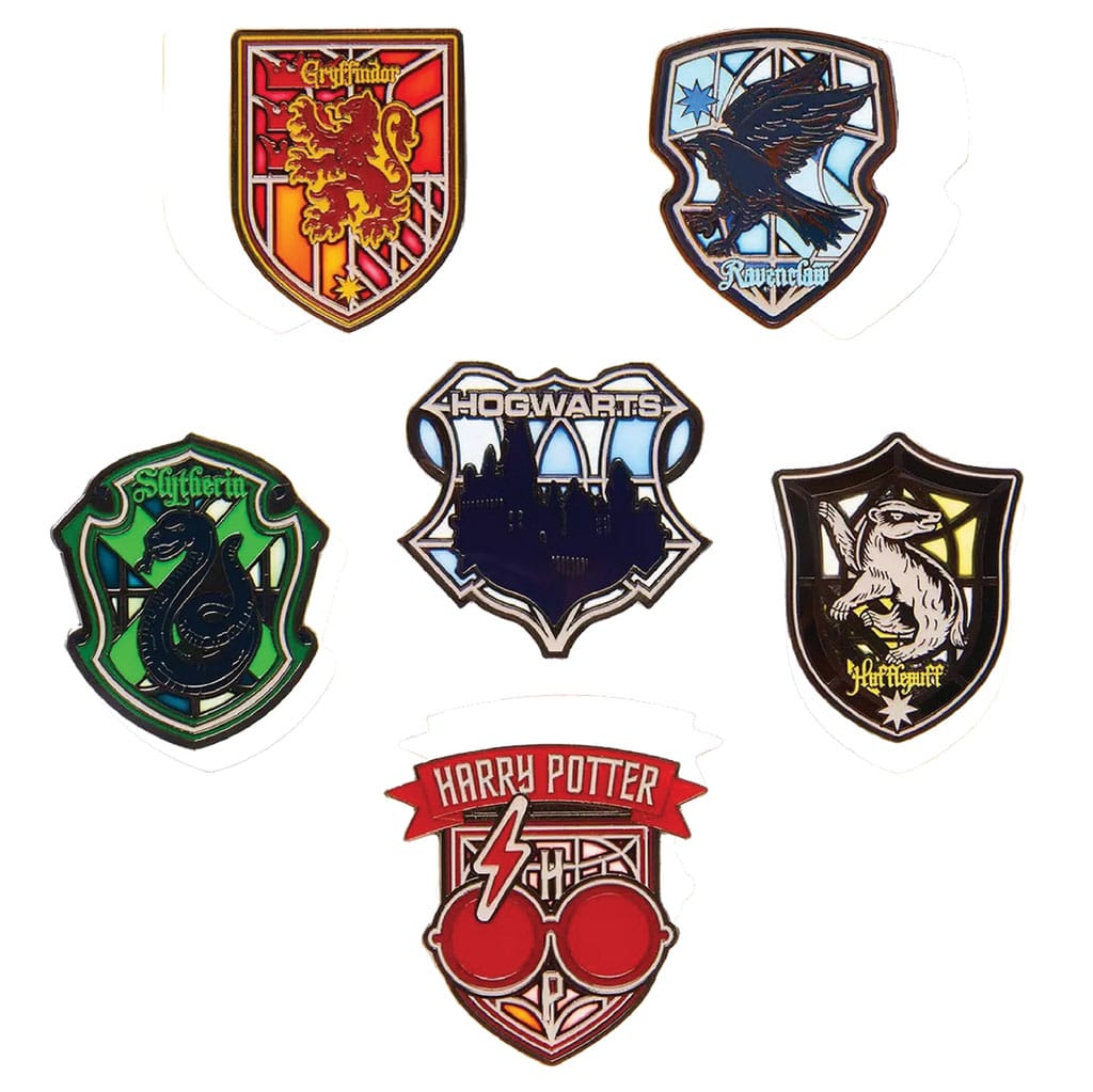Harry Potter Loungefly Enamel Pins Stained Glass Display (12) från Funko