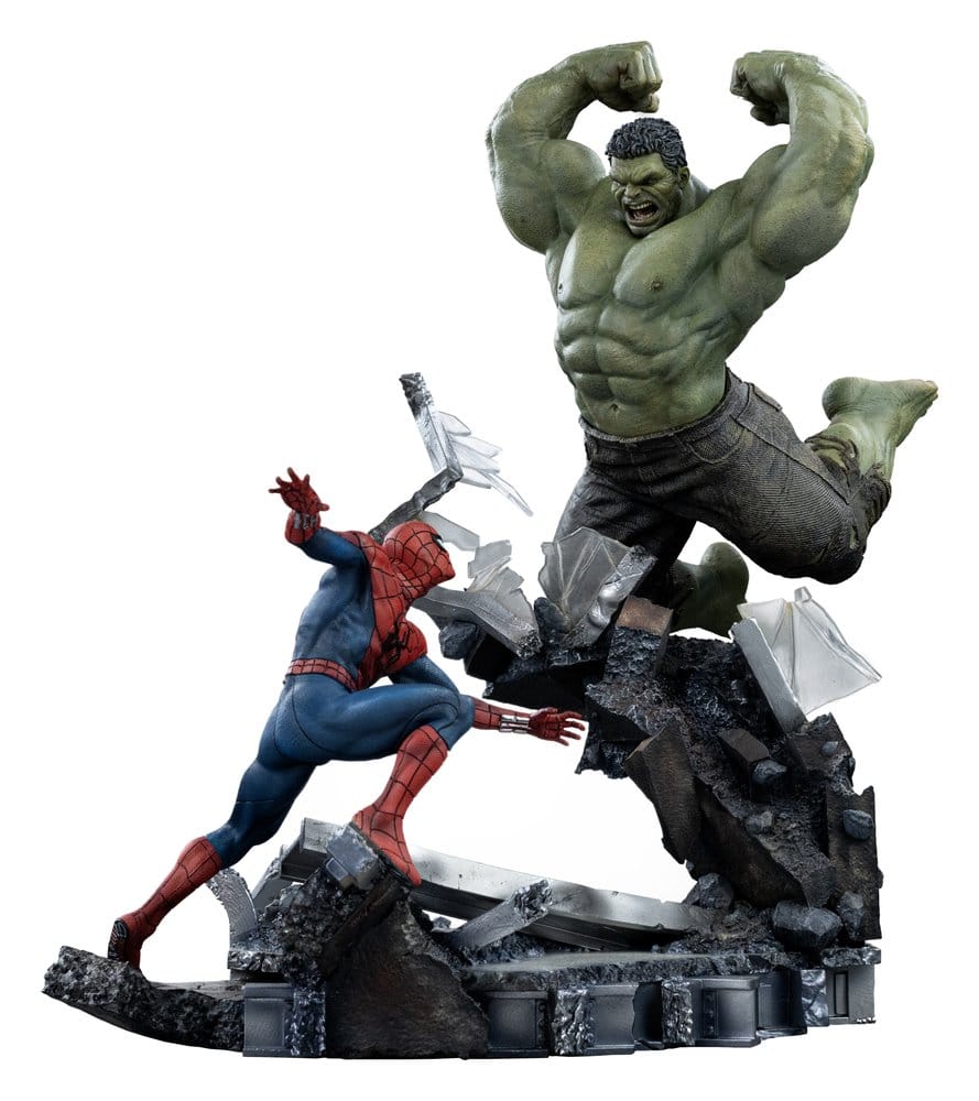 Marvel Comics Art Scale Statue 1/10 Spider-Man vs Hulk frÃ¥n Iron Studios
