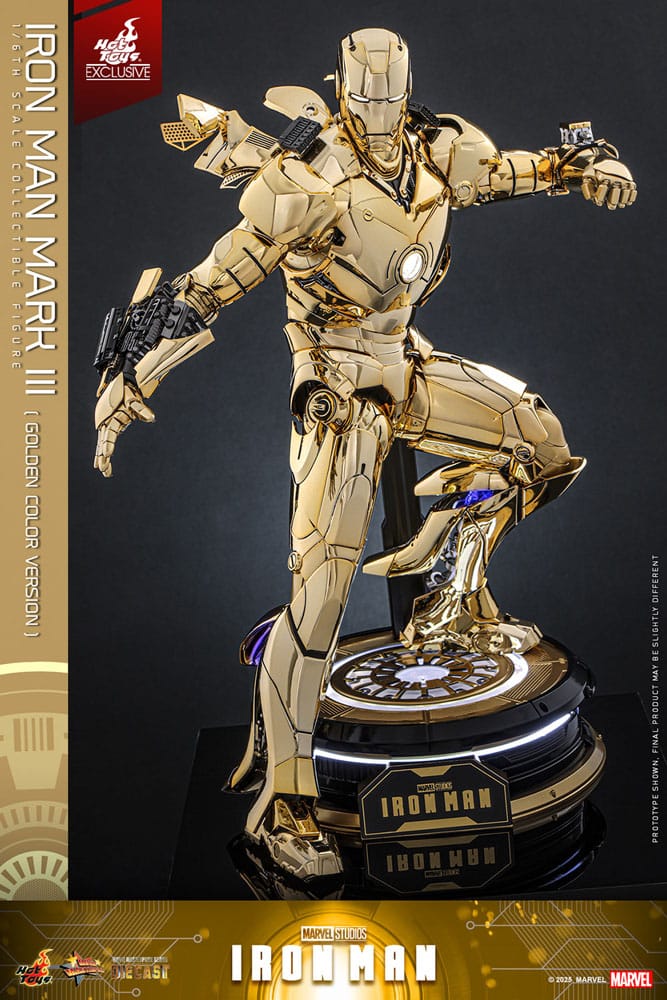 Marvel Iron Man Movie Masterpiece Diecast Action Figure 1/6 Iron Man Mark III (Gold Color Version) Hot Toys Exclusive