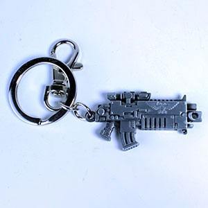 Warhammer 40K Metal Keychain Bolter Metallic Finish frÃ¥n Semic