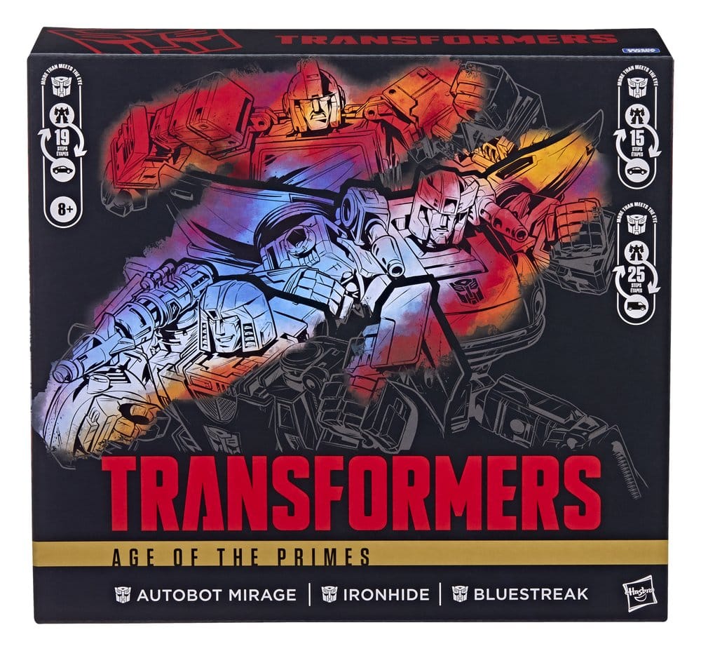 Action figures Transformers Age of the Primes Action Figure 3-Pack Autobot Mirage & Bluestreak & Ironhide från Hasbro