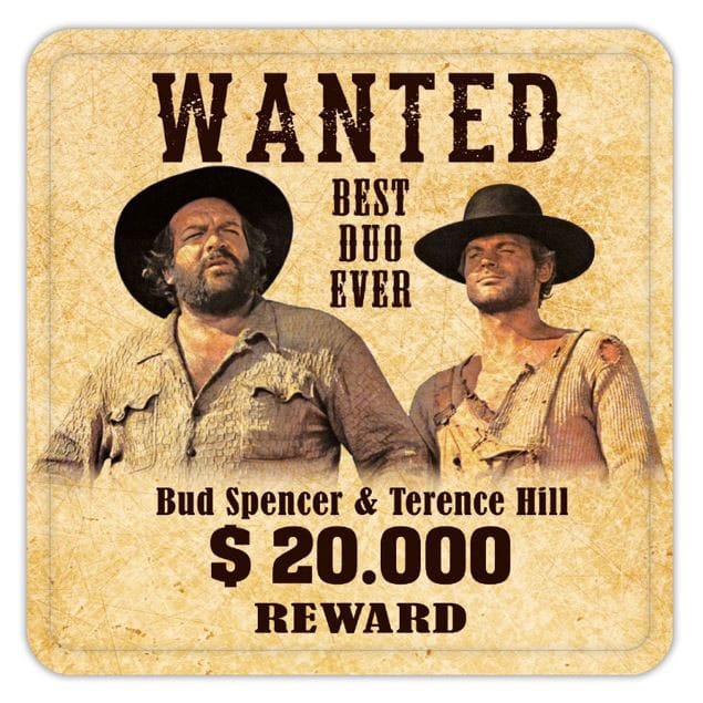 Bud Spencer & Terence Hill Tin coasters Wanted 10 x frÃ¥n Blechwaren Fabrik Braunschweig